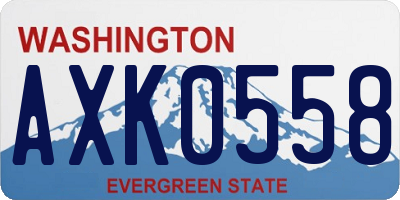 WA license plate AXK0558