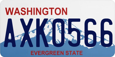 WA license plate AXK0566