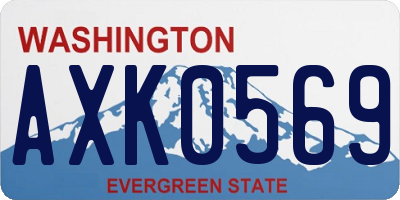WA license plate AXK0569