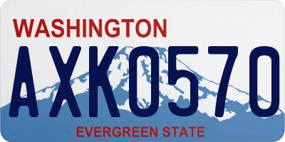 WA license plate AXK0570
