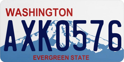 WA license plate AXK0576