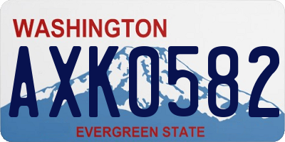 WA license plate AXK0582
