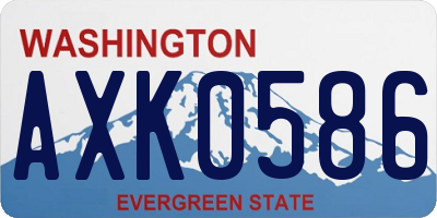 WA license plate AXK0586