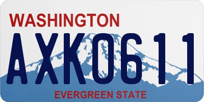 WA license plate AXK0611