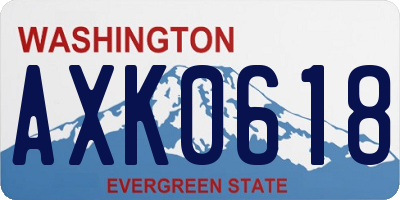 WA license plate AXK0618