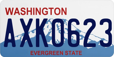 WA license plate AXK0623