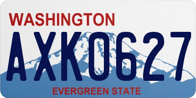 WA license plate AXK0627