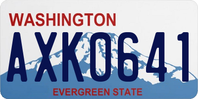 WA license plate AXK0641
