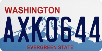 WA license plate AXK0644