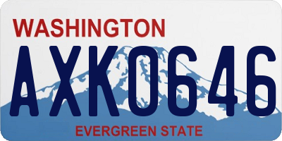 WA license plate AXK0646