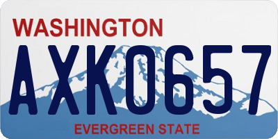WA license plate AXK0657