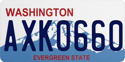 WA license plate AXK0660