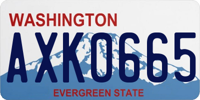 WA license plate AXK0665