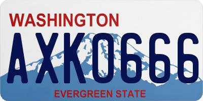 WA license plate AXK0666