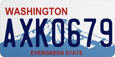 WA license plate AXK0679