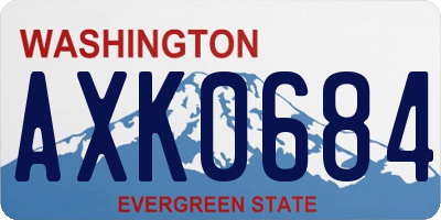 WA license plate AXK0684