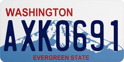 WA license plate AXK0691
