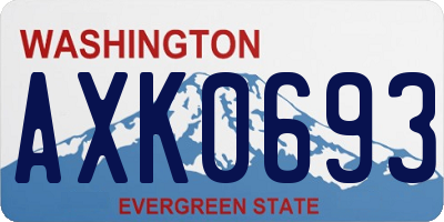 WA license plate AXK0693