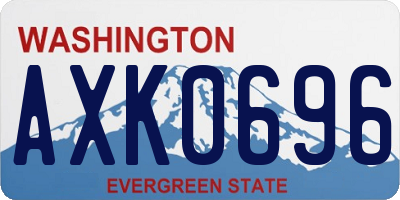 WA license plate AXK0696