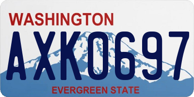 WA license plate AXK0697