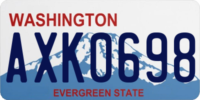 WA license plate AXK0698