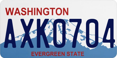 WA license plate AXK0704