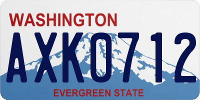 WA license plate AXK0712