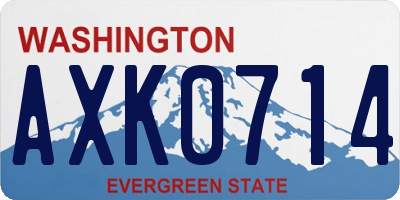 WA license plate AXK0714