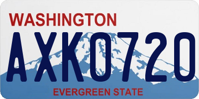 WA license plate AXK0720