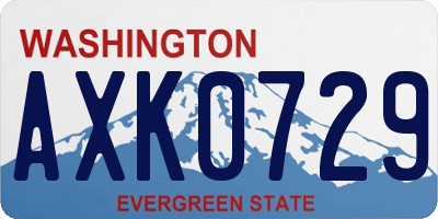 WA license plate AXK0729