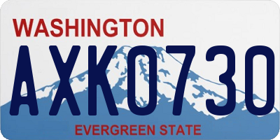 WA license plate AXK0730
