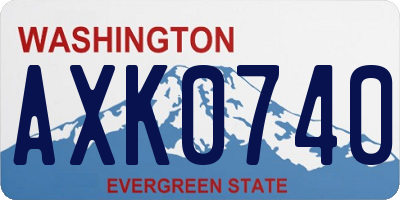 WA license plate AXK0740