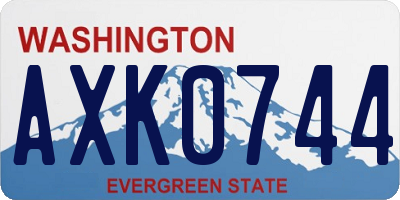 WA license plate AXK0744