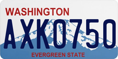 WA license plate AXK0750