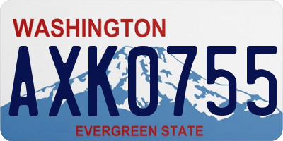 WA license plate AXK0755