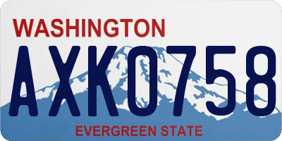 WA license plate AXK0758