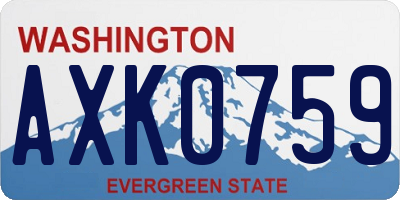 WA license plate AXK0759