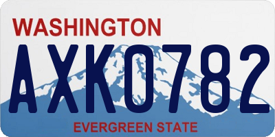 WA license plate AXK0782