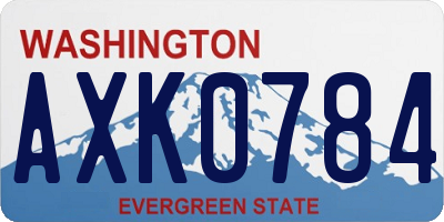 WA license plate AXK0784