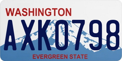 WA license plate AXK0798