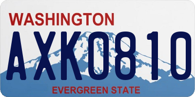 WA license plate AXK0810