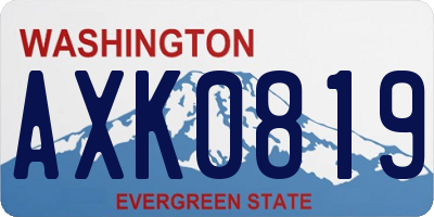 WA license plate AXK0819