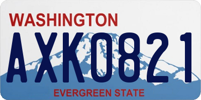WA license plate AXK0821