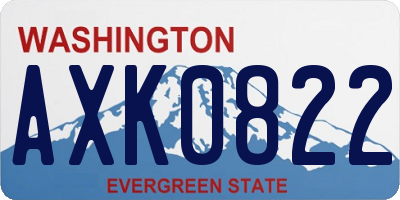 WA license plate AXK0822