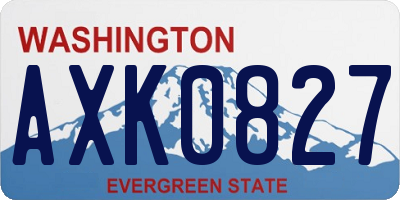 WA license plate AXK0827