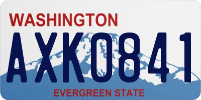 WA license plate AXK0841