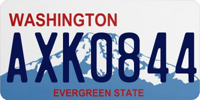 WA license plate AXK0844