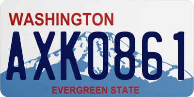 WA license plate AXK0861