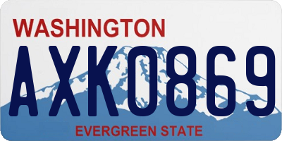 WA license plate AXK0869