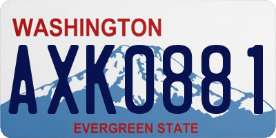 WA license plate AXK0881